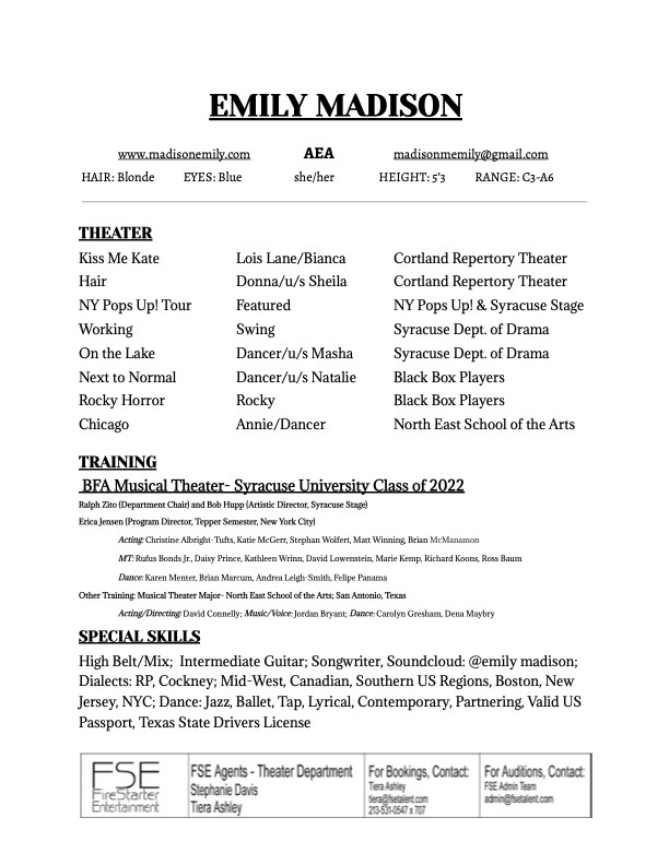 Emily Madison's Resume